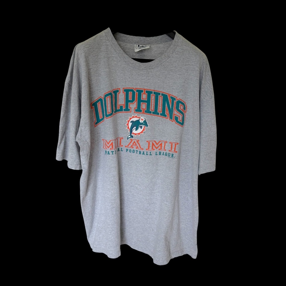 Vintage 1997 Lee Sport Miami Dolphins NFL T-Shirt Heather Grey Mens XXL